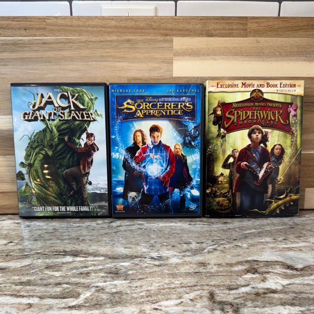 Adventure DVD Trio • Jack the Giant Slayer • Sorcerer’s Apprentice • Spiderwick